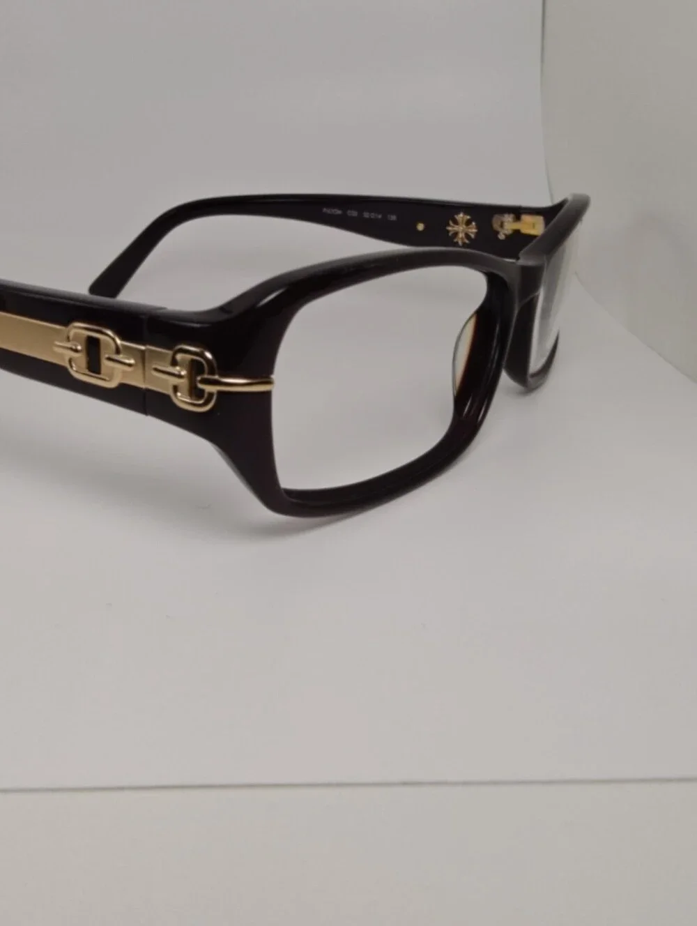Nicole Miller Deep pearl Purple Women's Designer Eyeglass Frames Gold Accents